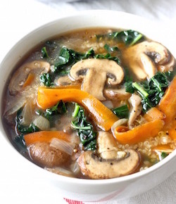 five spice quinoa soup with mushrooms & kale recipe by seasonwithspice.com