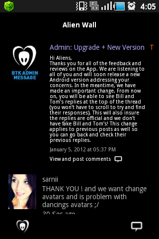 06.01.2012 - Aviso na BTK App