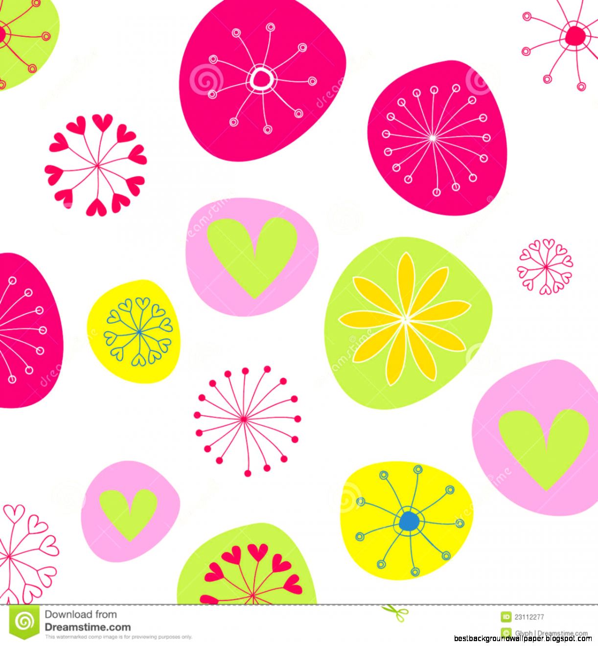 Cute Doodle Spring Background Illustration Royalty Free Stock