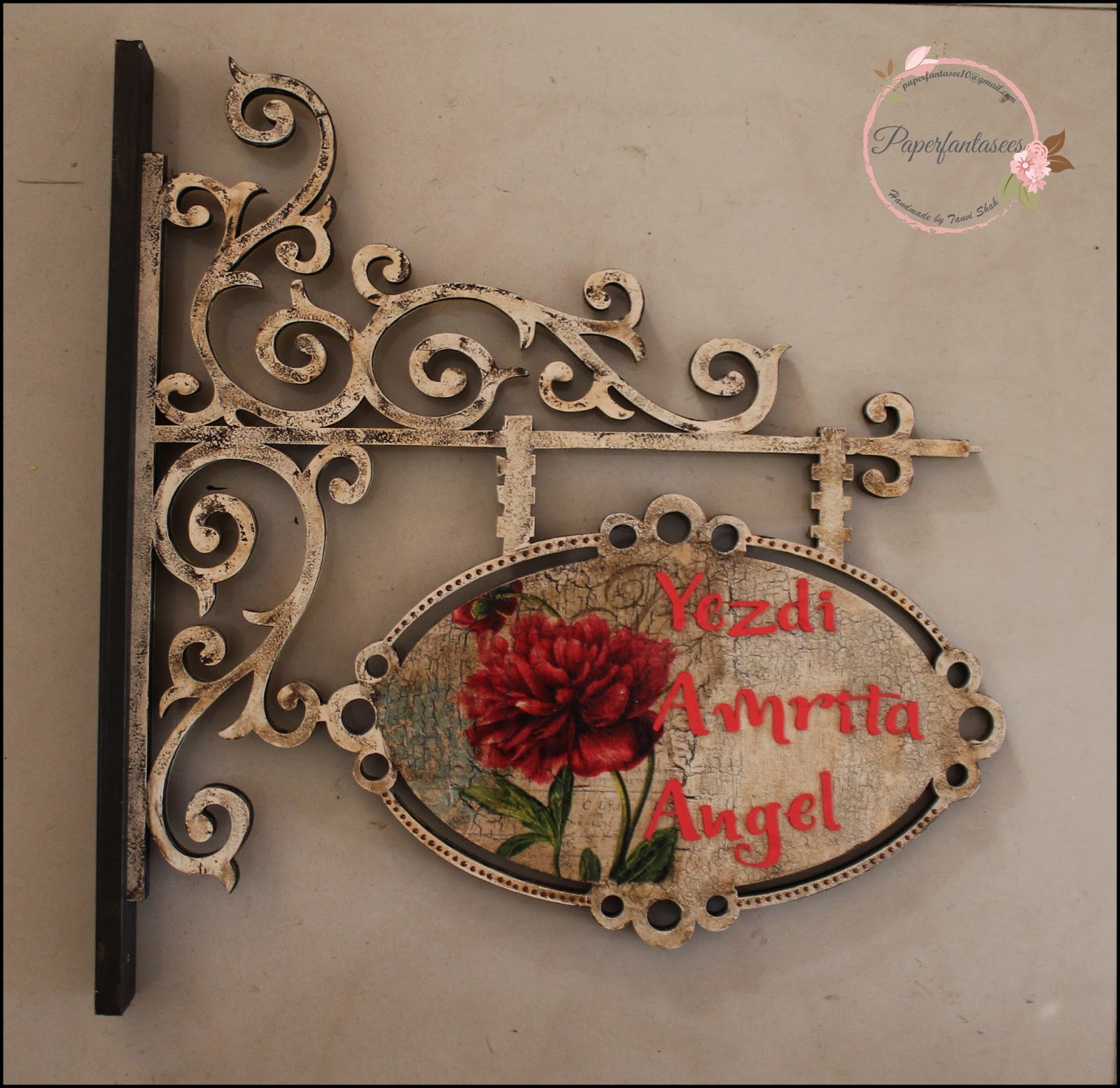 Paper Fantasees The Craft Blog Decoupage Name Plate