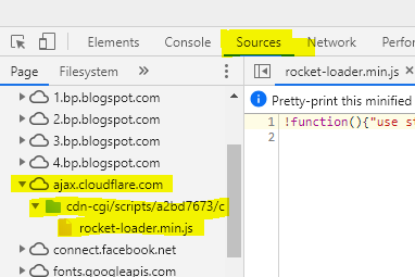 Fix Rocket Loader Cloudflare Blogger