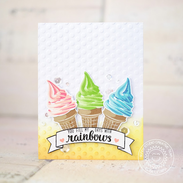 Sunny Studio Stamps: Two Scoops Ice Cream Cone Card Set by Lexa Levana