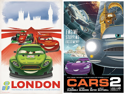 Cars 2 London vintage posters