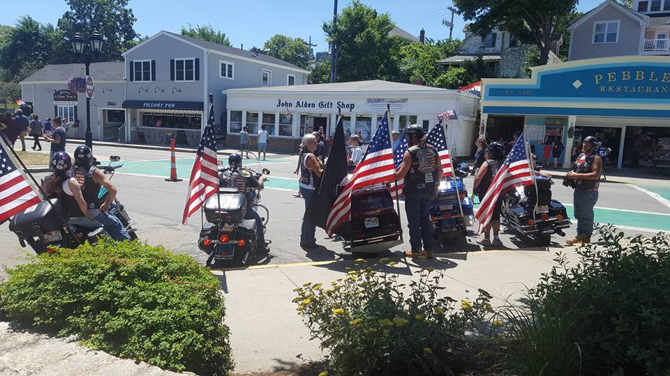 PaulaJeanAndCooper Adventures In Motorcycling Plymouth Parade '16