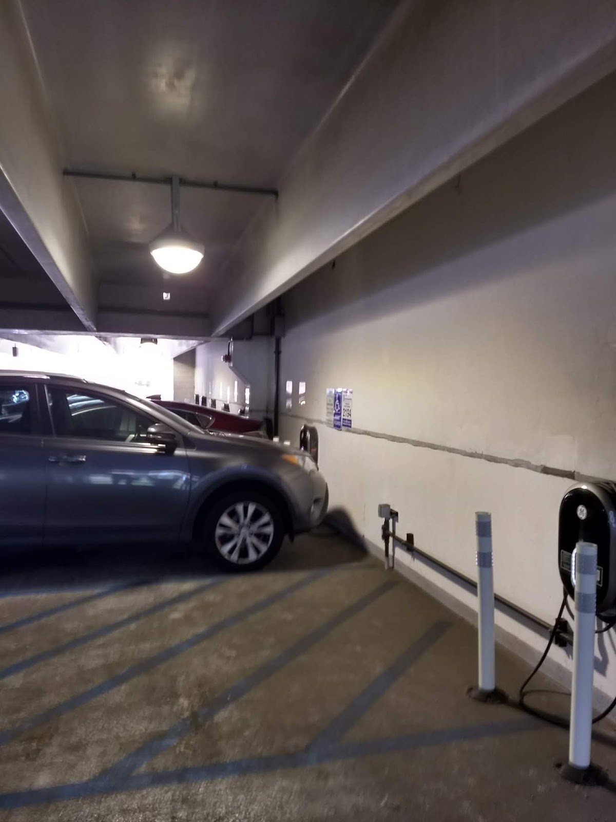 White Plains, NY All EV charging stations occupied in MTA garage at