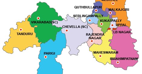 Ranga Reddy District Map With Mandals And Villages Rangareddy History