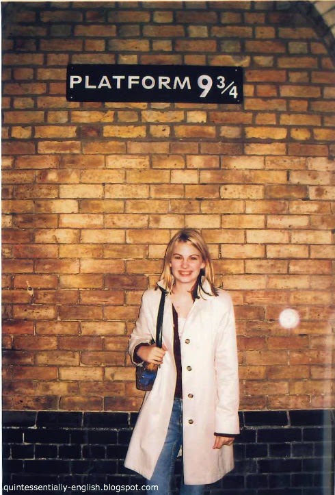 Harry Potter's Platform 9 and 3/4 at King's Cross Station in London, England