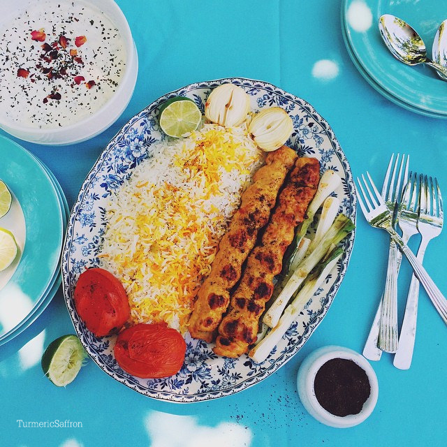 Turmeric & Saffron Chicken Koobideh Grilled Ground Chicken Kabab