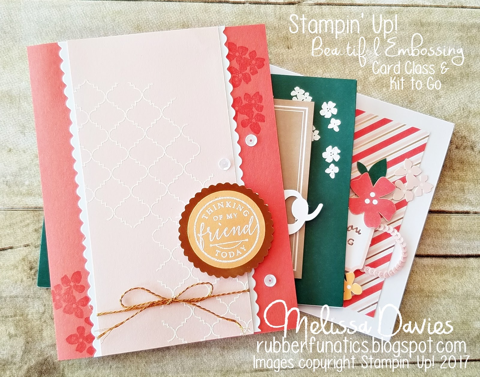 RubberFUNatics Beautiful Embossing Card Class and Kit to Go