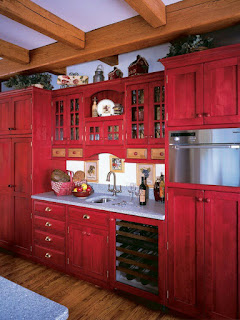 Ideias para Decorar uma Cozinha em Vermelho, num Estilo Rústico