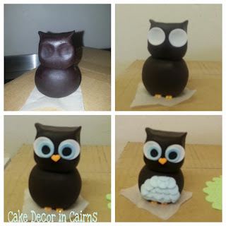  Owl Fondant topper basic steps. Cake Decorating Cairns