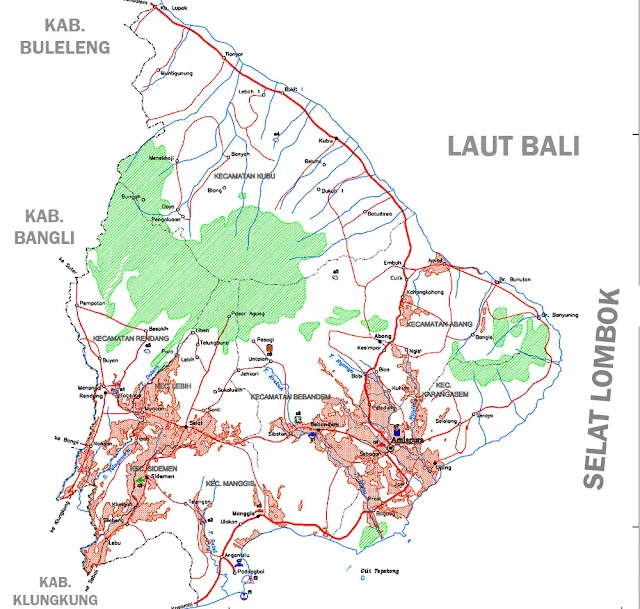 Gambar Peta Infrastruktur Kabupaten Karangasem