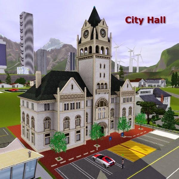 3 city hall. SIMS 2 City Hall. Ратуша симс 3. Сити Холл в симс Сити. SIMS 3 City build.