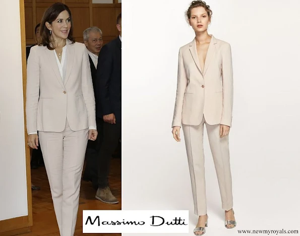 Crown Princess Mary wore Massimo Dutti Blazer and Trouser