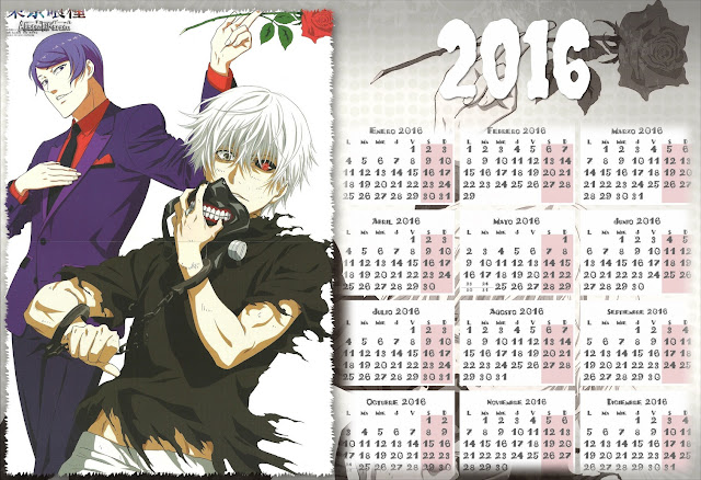 calendario 2016 tokyo ghoul