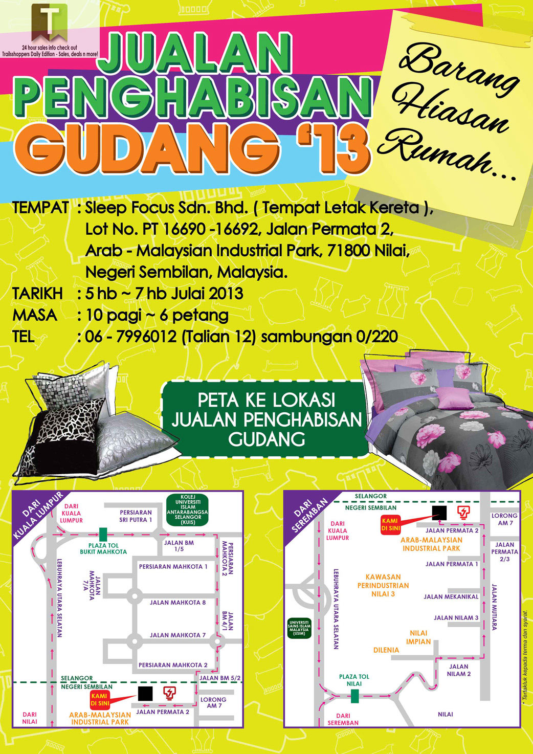 Sleep Focus Sdn Bhd Warehouse Clearance Sale 57 JULY 2013