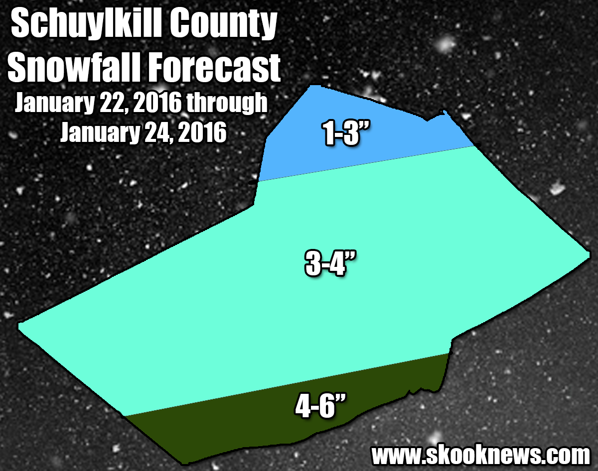 Snowfall Forecast for Schuylkill County