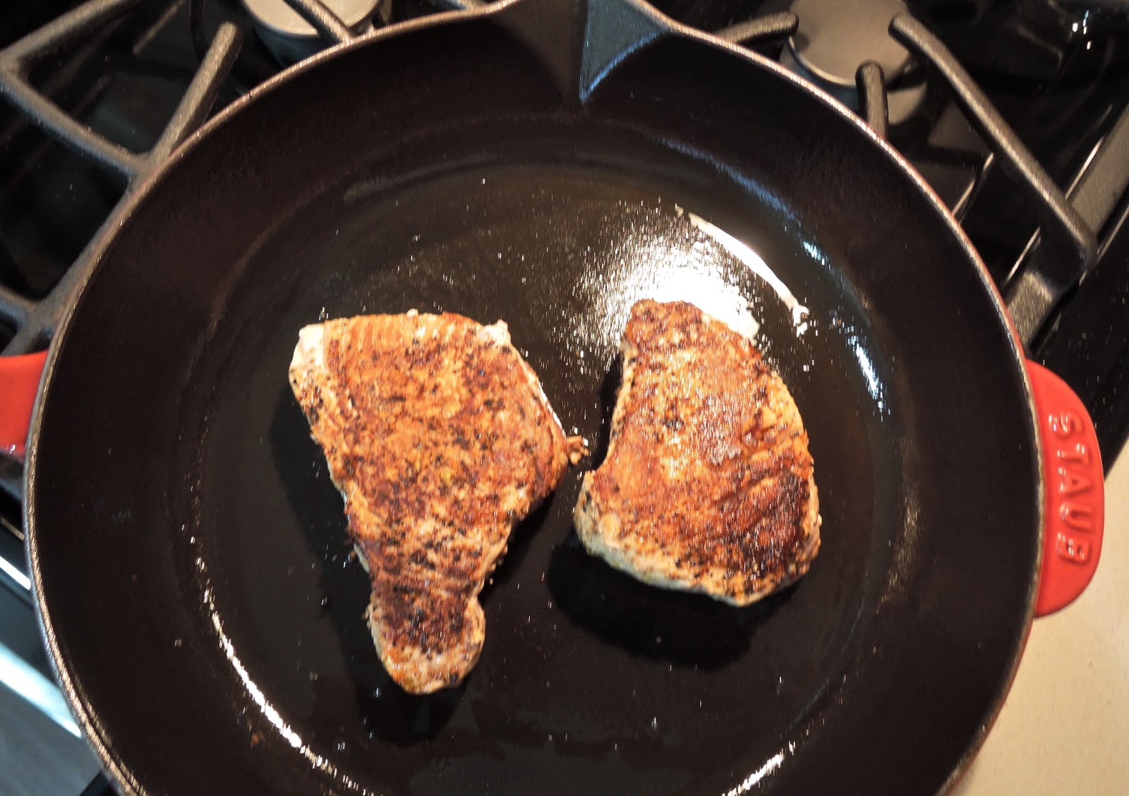 The Briny Lemon Blackened Tuna Steaks with Horseradish Tartar Sauce