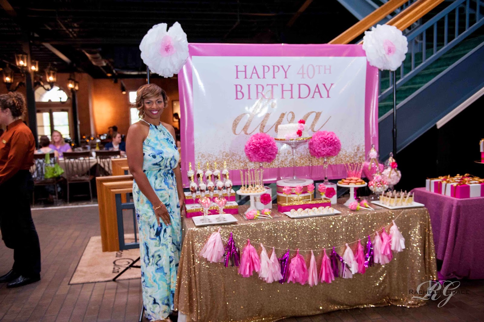 Create Cook Capture Diva Pink And Gold 40th Birthday Party