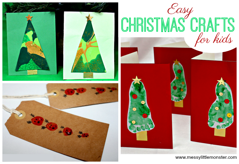 Easy Christmas crafts for kids. Preschool Christmas crafts.
