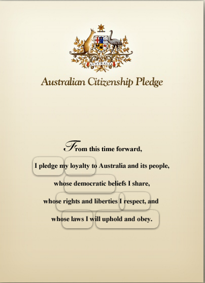 Pearly Nævne Ørken Caius Majestätisch Garn australian citizenship pledge Hissen Teile Kanone