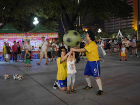 little boy participating in a soccer show