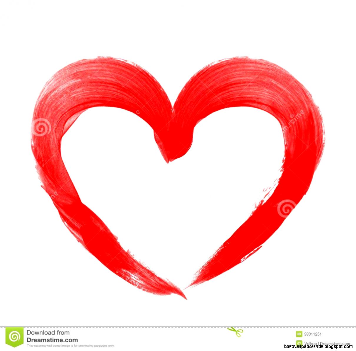Love Shape Heart Drawn With Red Paint On A White Stock Image