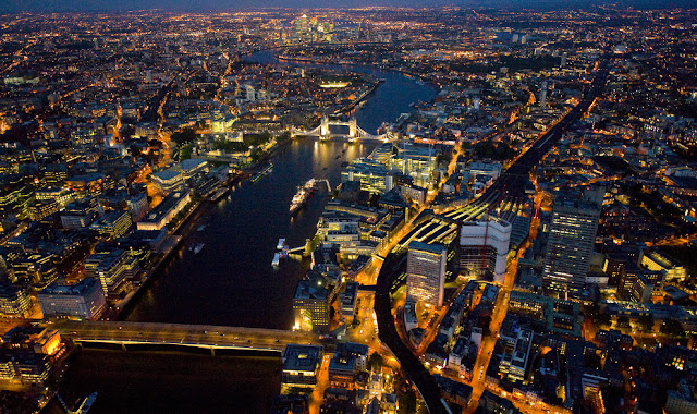 London By Night From Sky