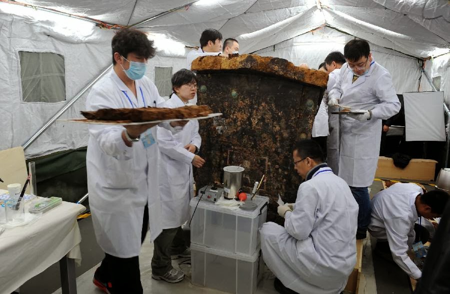 1,500-year-old coffin excavated from grassland in N China