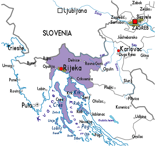 karta rijeka hrvatske Rijeke Karta Regionalni Grad Pokrajine | Karta Hrvatska Regija  karta rijeka hrvatske