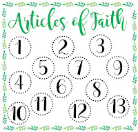 13 Articles of faith, A Single Grain of Rice, LDS, Mormon, FHE, Articles of Faith, Flash Cards