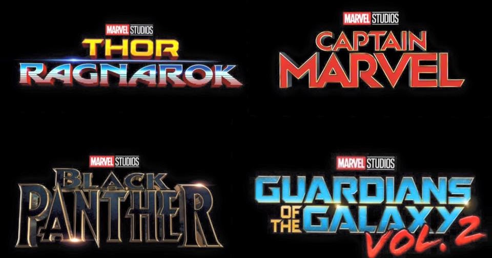 《Thor Ragnarok》、《Guardians of the Galaxy Vol. 2》、《Black Panther》以及《Captain Marvel》最新 電影標誌 及 電影