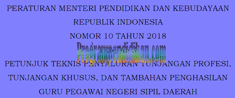 Permendikbud No 10 Tahun 2018