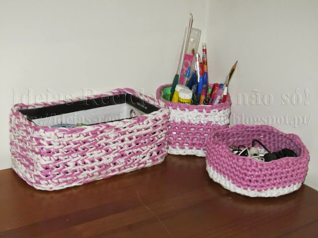 Crochet Tshirt Yarn Basket