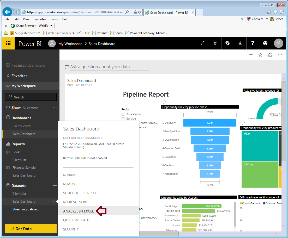 Faisal's Technical Blog Power BI Analyze in Excel