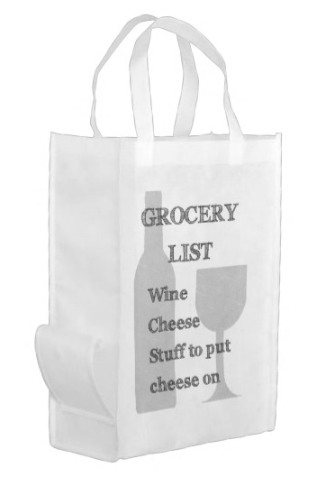Wine Lover's Grocery List Reusable Bag