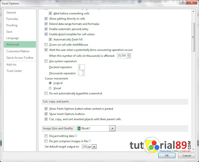Cara mudah merubah tanda koma menjadi titik di MS excel Cara mudah merubah tanda koma menjadi titik di MS excel