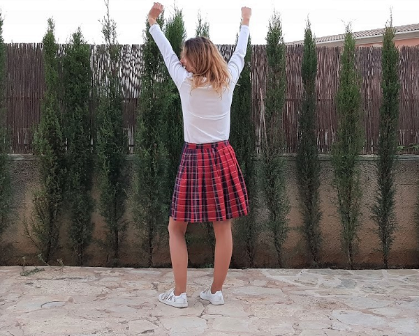 falda plisada cuadros handmade