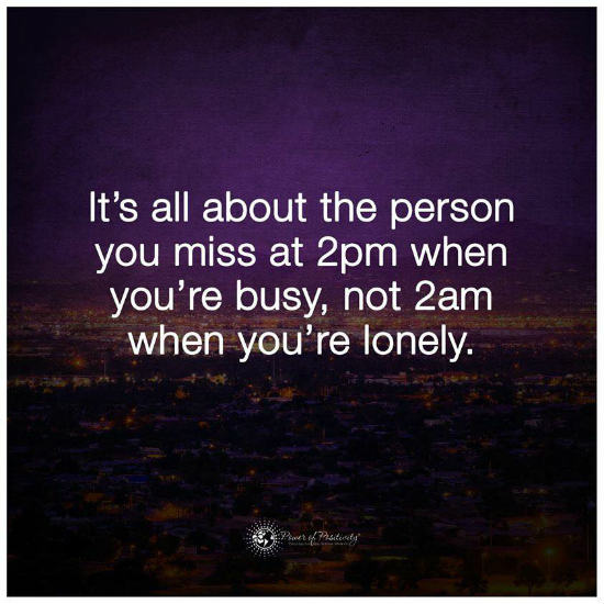 It's all about the person you miss at 2pm when you are busy - Quote