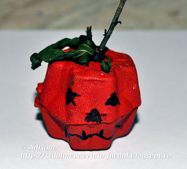 craft, dovleac din cofraj de oua, activitate hallowen