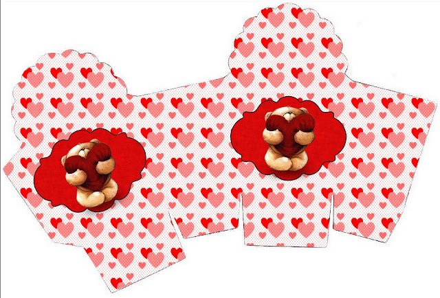 Teddy Bear in Love: Free Printable Boxes. Teddy Bear in Love You can use this box for chocolates, candies or cupcakes.