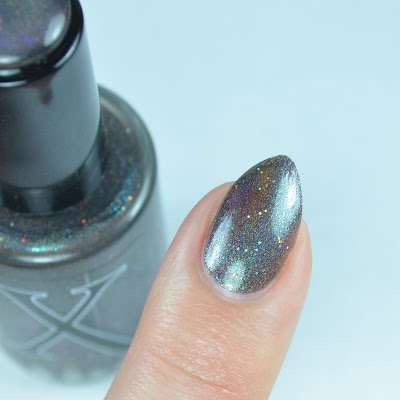 grey holographic nail polish
