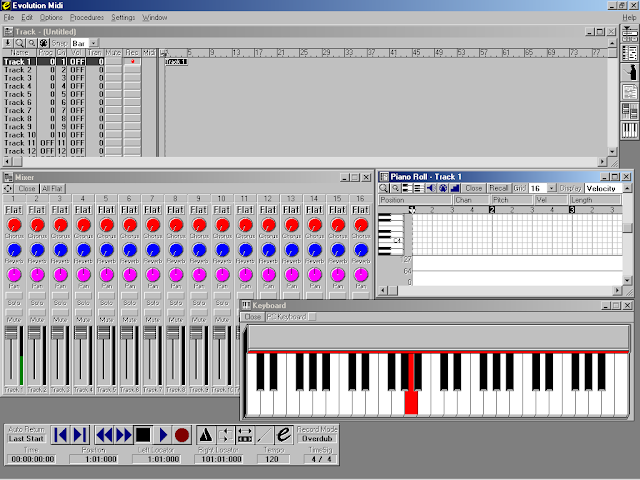 Evolution MIDI running on a 486 PC