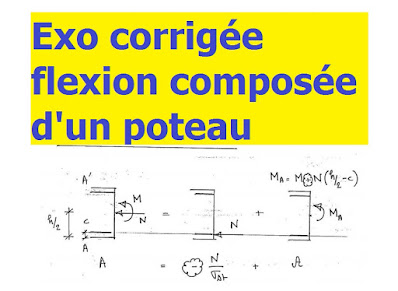 Exercice avec solution - flexion composée d'un poteau