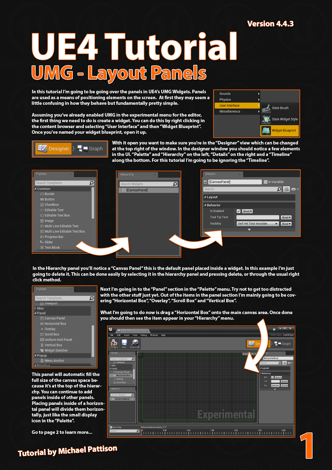 UE4 Tutorial UMG Layout Panels
