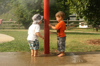 sprinkler at playground