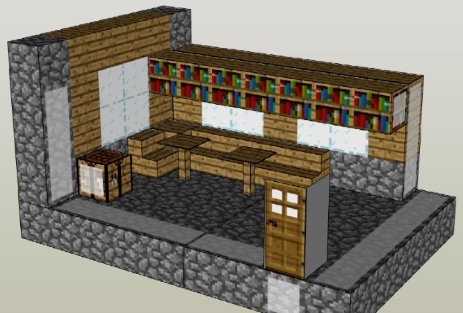 PAPERMAU: Minecraft - Village Library Paper Model With Interior - by  Oitansensei