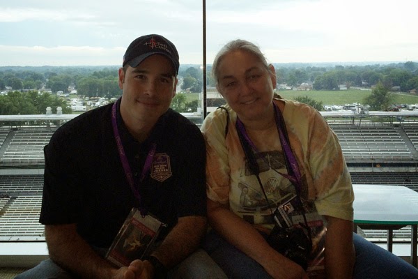 NASCAR Race Mom with 2014 Winner Green Beret Hero  John Wayne Walding at the race bearing his name 