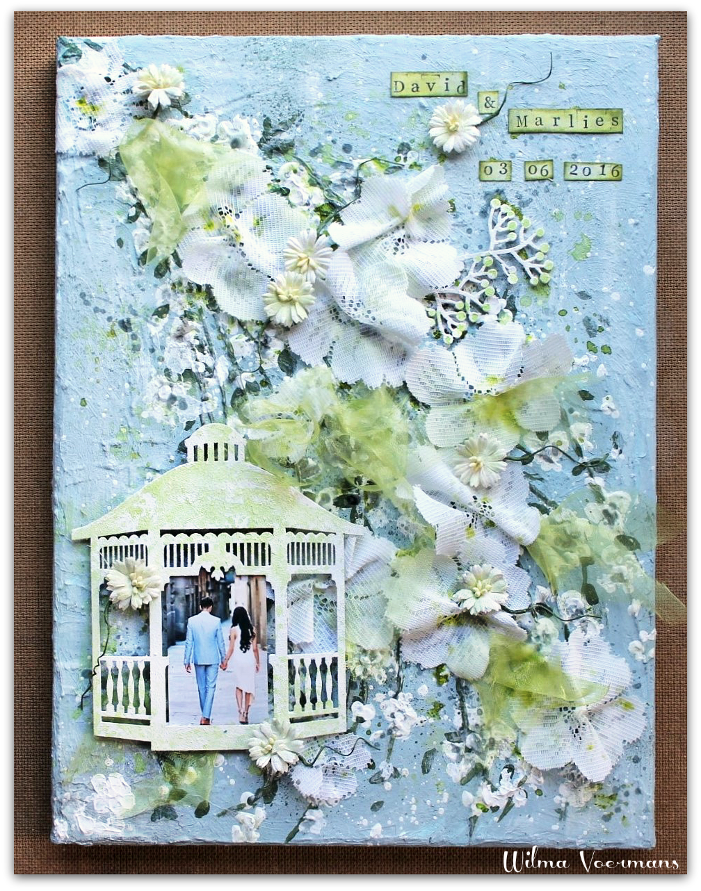 Blue Fern Studios Mixed media Wedding canvas and a layout with video