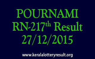 POURNAMI RN 217 Lottery Result 27-12-2015